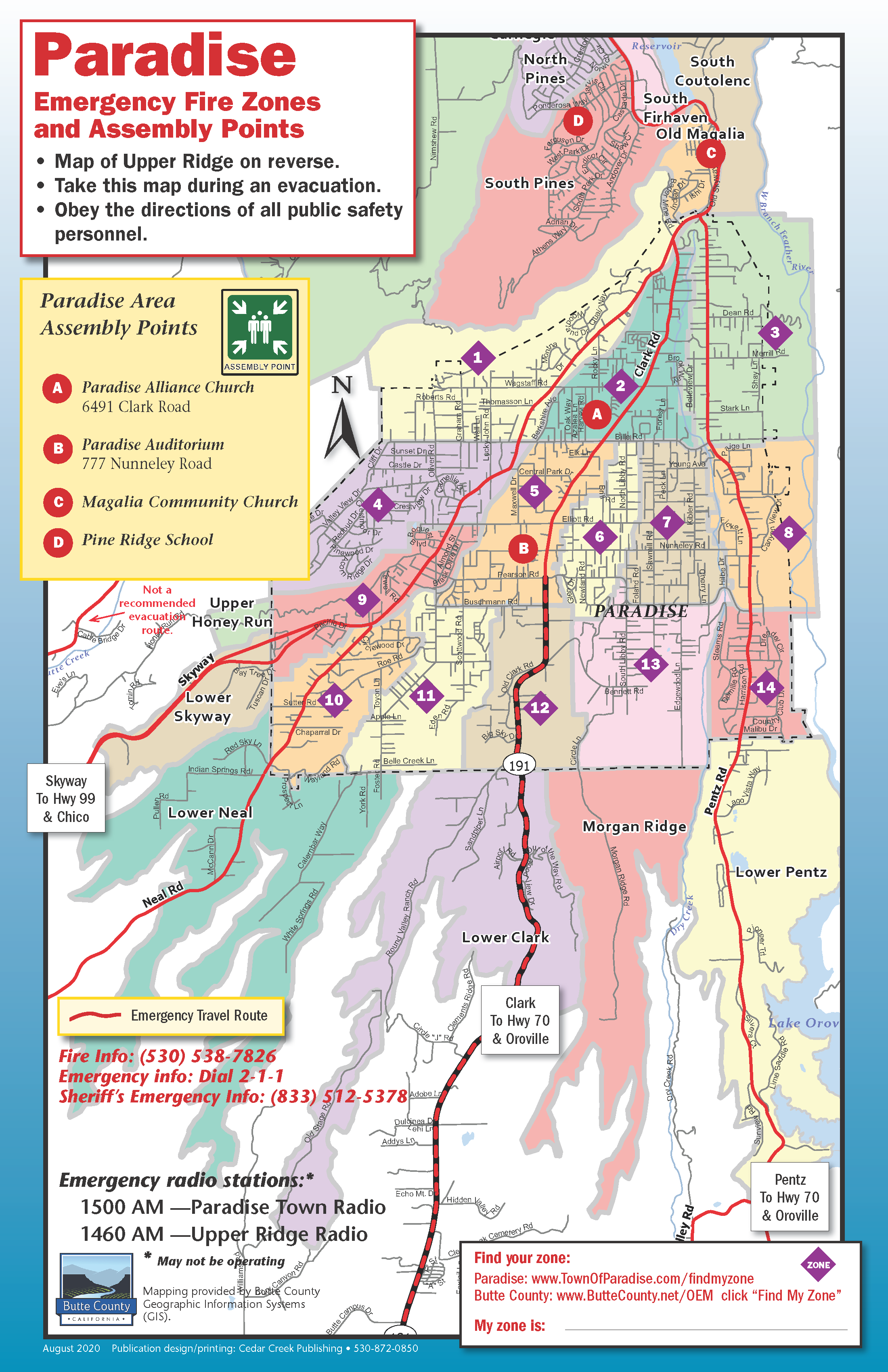 Paradise Evacuation Map Paradise, CA